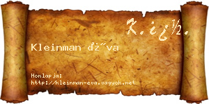Kleinman Éva névjegykártya